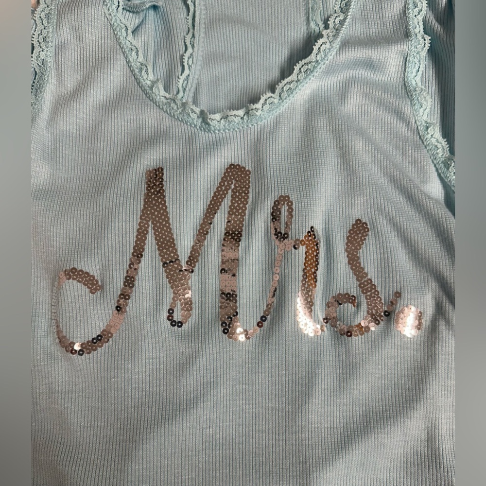Blue by Betsey Johnson Light Blue 'Mrs.' Pajama Set - Picture 6 of 8
